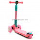 Самокат трехколесный детский G042 (ПУ колеса, тихие, светящиеся) - Розовый