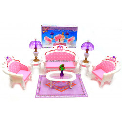 Детская игрушечная мебель Глория Gloria для кукол Барби Гостиная 2604. Обустройте кукольный домик