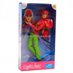 Кукла Defa лыжница для девочки 8373 - В салатовых штанах.