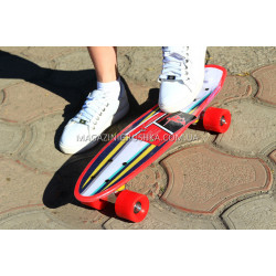 Скейтборд (скейт) Красный с бесшумными колесами MS 0298