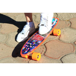 Скейтборд (скейт) Оранжевий з безшумними колесами MS 0298
