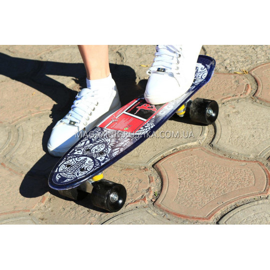 Скейтборд (скейт) Черный с бесшумными колесами MS 0298