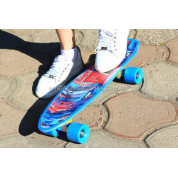Скейтборд (скейт) Голубой с бесшумными колесами MS 0298