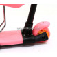 Самокат-беговел детский Best Scooter Розовый с сидением, родительской ручкой, корзинкой S 00217
