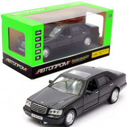 Дитяча машинка іграшкова Автопром «Mercedes» W140, 15 см, світло, звук, двері відчиняються, чорний (32014)