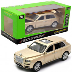 Дитяча машинка іграшкова Автопром «Rolls-Royce» (Роллс-Ройс) 15 см, світло, звук, двері відчиняються, бронза (7683)
