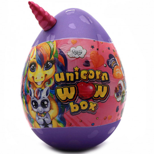 Ігровий набір Данко тойс «Unicorn WOW Box» Яйце єдинорога 25х35 см, фіолетове, російську мову (UWB-01-01)