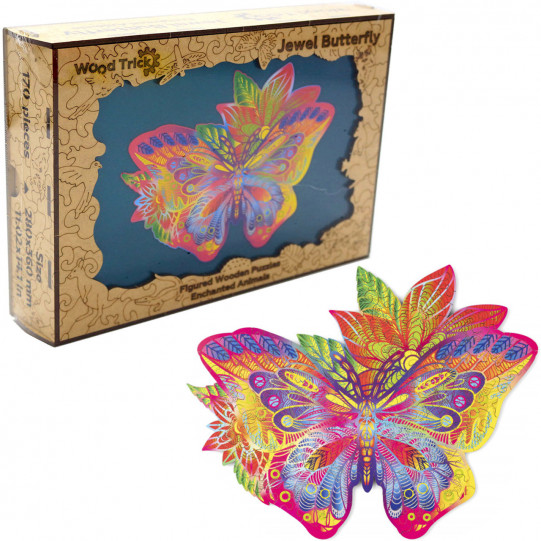 Пазл деревянный Wood Trick Драгоценная бабочка, 170 деталей. Техника сборки 3D-пазл