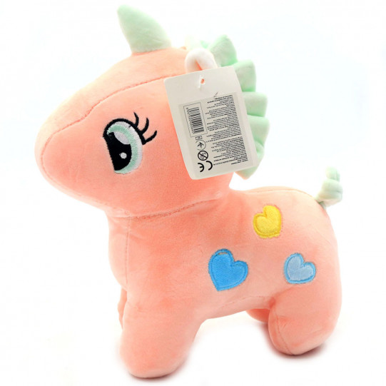 М'яка іграшка «Поні» - єдиноріг (світлові ефекти) рожевий 25х9х20 см (M064)