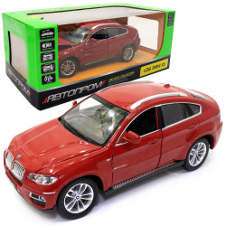 Машинка ігрова «BMW X6» Автопром БМВ Х6 джип метал червоний звук світло 18*8*8 см (68250A)