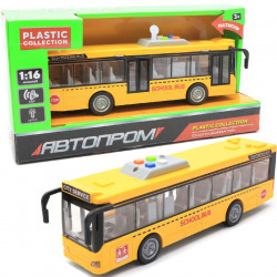 Машинка игрушечная автопром «Школьный автобус» (свет, звук, пластик), 27х8х6 (7948AB)