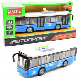 Машинка игрушечная автопром «Школьный автобус» голубой (свет, звук, пластик), 27х8х6 (7948AB)