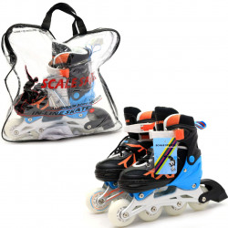 Детские ролики Scale Sports разноцветные в сумке (размер 31-34, металл, светящиеся колёса ПУ) 2088000022398