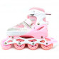 Роликовые коньки Happy розовые, размер 39-42, металл, светящиеся колёса ПУ 518333674-L
