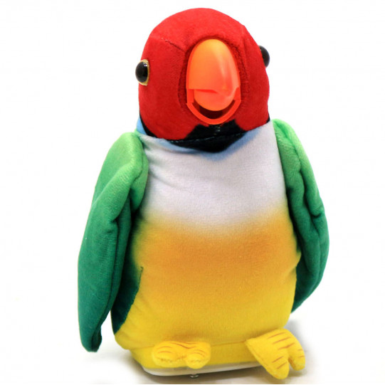 М'яка інтерактивна іграшка-Повторюшка Папуга Колька зелений, 18 см (M 1984)