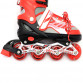 Роликовые коньки Happy красные, размер 38-42, металл, светящиеся колёса ПУ 1343975601-L