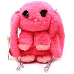Детская сумочка-рюкзак мягкая игрушка Kinder Toys «Кролик» розовый, 29 см (00205-10)
