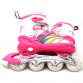 Ролики детские Scale Sports розовые, размер 39-42, металл, светящиеся колёса ПУ LF907ML-2