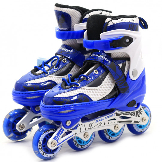 Ролики детские Scale Sports синие, размер 35-38, металл, светящиеся колёса ПУ (1632815957)