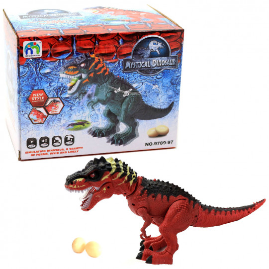 Іграшковий Динозавр ходить, несе яйця, світлові та звукові ефекти, 41 см (9789-97)