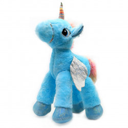 М'яка іграшка «Поні-єдиноріг», блакитний, хутро штучний, 60 * 40 * 20 см (BL0914)