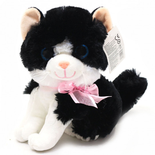 Мягкая игрушка «Кот» - плюшевый котенок, черный, 20*10*17 см,  от 3 лет, (M063)