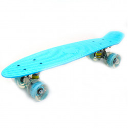 Пенни борд (скейт) голубой со светящимися колесами. Бесшумный Penny Board, 56*14,5*10 см, (MS 0848-5)