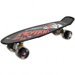 Пенни борд (скейт) черный со светящимися колесами. Бесшумный Penny Board, 56*14,5*10 см, (S00635)