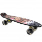 Пенни борд (скейт) черный со светящимися колесами. Бесшумный Penny Board, 56*14,5*10 см, (MS 0749-5)