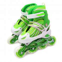 Ролики детские Power Champs, зеленый, алюминиевое шасси, колёса PU, размер 30-33, (POWER CHAMPS PVC S)