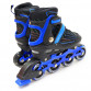 Роликові ковзани Caroman Sports, чорно-сині, розмір 34-37, метал, що світяться колеса PU, (503752028-M)