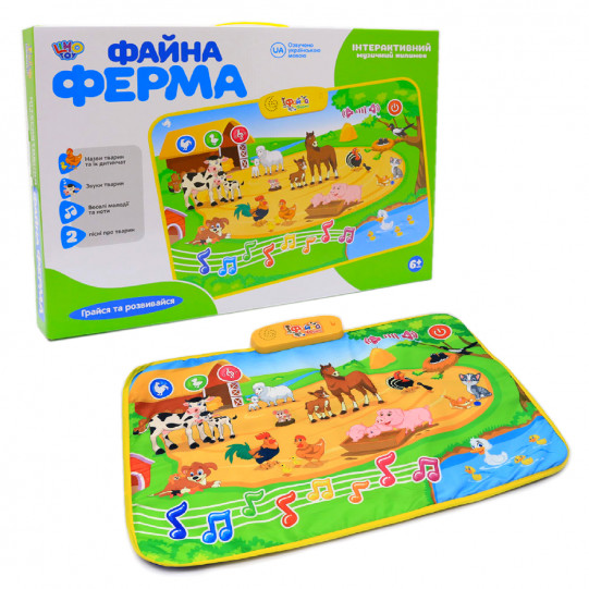 Интерактивный музыкальный коврик «Файна ферма», Limo toy, украинский язык, 6 мес., 73*54*1 см, (M3455)