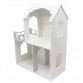 Іграшковий ляльковий дерев'яний будиночок двоповерховий з балконом Unitywood, сірий, 80 * 60 * 30 см, (U-002)