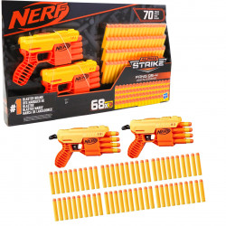 Набір бластер Hasbro Nerf Alpha Strike Fang QS-4, помаранчевий, іграшкову зброю пістолет, 2 шт., 78 патронів, від 8 років, 20 * 13 * 3 см, (Е8314)