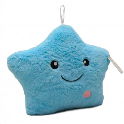Мягкая игрушка подушка «Звездочка со светом» голубой 40*30*15 см (0908)