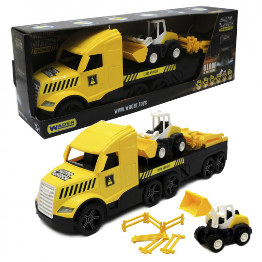 Машинка «Евакуатор з бульдозером» Wader Magic truck Technic жовта 78 * 27 * 18 см (36430)