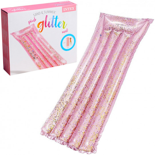 Надувний матрац c рожевими блискітками «Glitter» Intex, 170 * 53 см (58720)