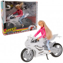 Лялька Defa Lucy на білому мотоциклі, 29 см, (8459)