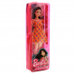 Кукла Барби Barbie «Модница» шатенка, оранжевое платье в горошек, 29 см, (GRB52)