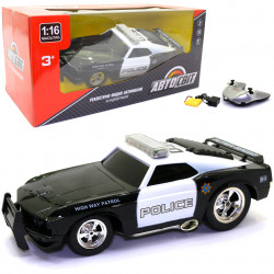 Іграшкова машинка на радіоуправлінні АвтоСвіт «Chevrolet Camaro Police» чорний, світло, звук 27 см AS-2644