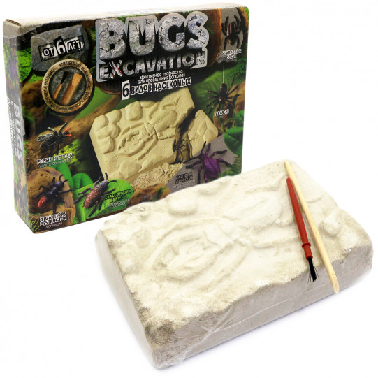Розкопки комах Жуки «Bugs Excavation» Danko Toys, 6 видів, 24*20*5 см (BEX-01-01)