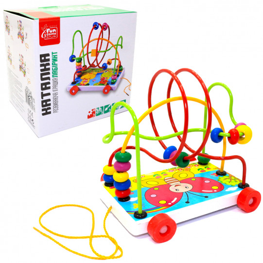 Іграшка розвиваюча для дітей Fun Game Каталка-Лабіринт Метелик 18*14*16 см (14063)