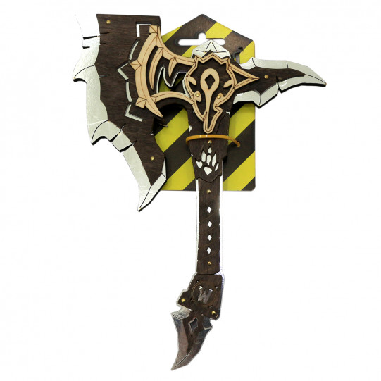 Деревянный топор Орков Chrome Black «Сувенир Декор» World of Warcraft, 30*19 см (312345)