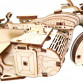 Деревянный 3D конструктор Мотоцикл с коляской UnityWood «Moto R Sahara» 129 деталей 17*13*8 см (UW-005)