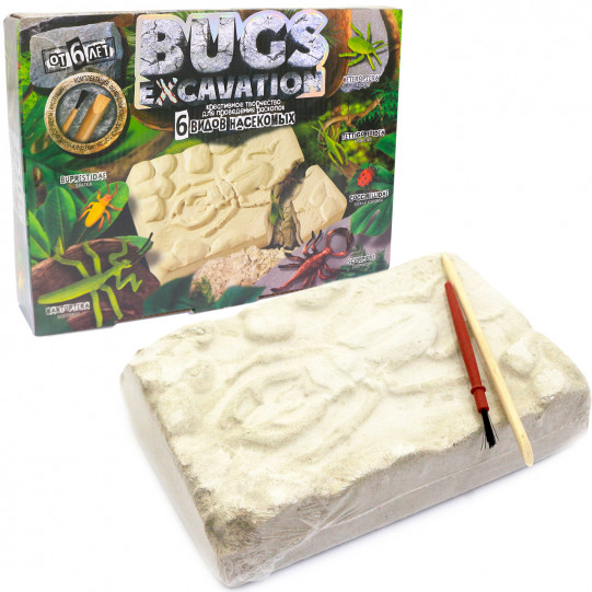 Розкопки комах Жуки «Bugs Excavation» Danko Toys, 6 видів, 24*20*5 см (BEX-01-04)