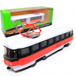 Машинка игровая Трамвай «Автопром» металлическая моделька 16*6*3 см (6411D)