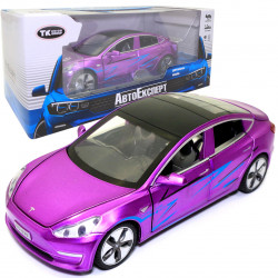 Машинка металева Tesla «AutoExpert» Тесла фіолетовий світло звук 15*5*7 см (12803W)