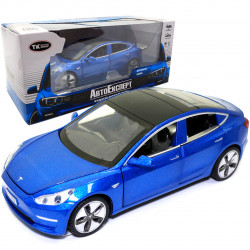 Машинка металева Tesla «AutoExpert» Тесла синій світло звук 15*5*7 см (12803W)