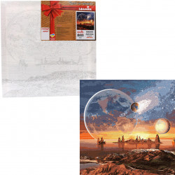 Картина за номерами Ідейка «Космічна пустеля» з фарбами металік 50x50 см (КНО9541)