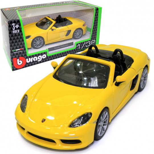 Машинка металева Porsche 718 Boxster "Bburago" Порше жовтий 13*4*6 см (18-43049)